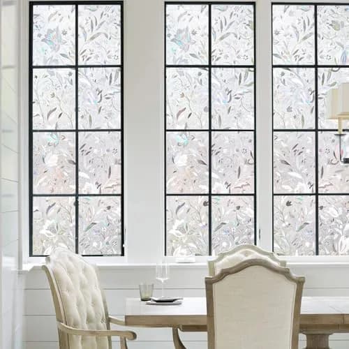 Kromapolis Privacy Window Film, Stained Glass Decorative, 23.6" x 78.7" | Frosted Privacy & Rainbow Pattern thumbnail 2