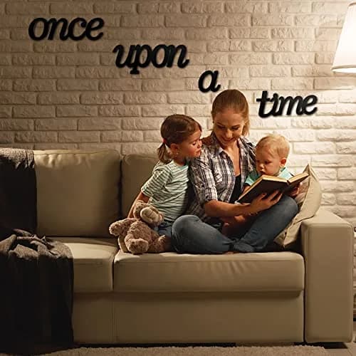 Jetec Once Upon a Time Sign Nursery Decor Wall Decal Wood Words for Kid's Room | Rustic Wooden Wall Art thumbnail 7