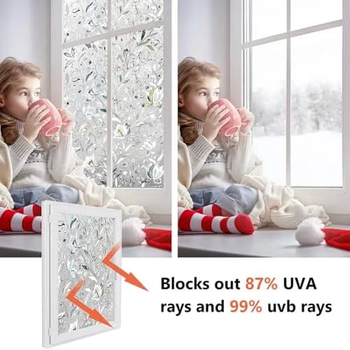 Kromapolis Privacy Window Film, Stained Glass Decorative, 17.5" x 78.7" | Rainbow Pattern with Privacy & UV Block thumbnail 6