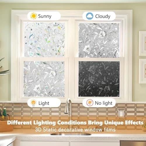 Kromapolis Privacy Window Film, Stained Glass Decorative, 17.5" x 78.7" | Rainbow Pattern with Privacy & UV Block thumbnail 7