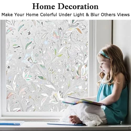 Kromapolis Privacy Window Film, Stained Glass Decorative, 35.4" x 157.4" | Rainbow Pattern Privacy & UV Block thumbnail 4