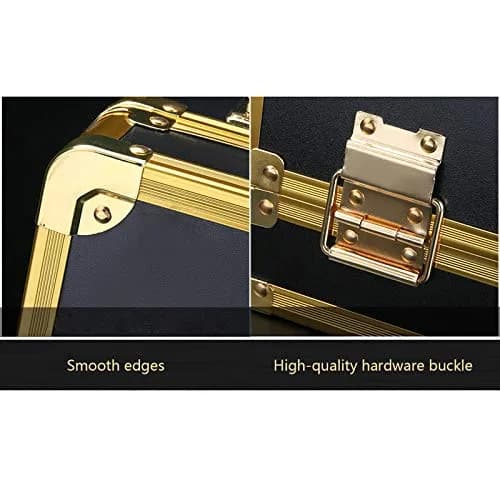 CNCEST Barber Carrying Case Large Aluminum Salon Tool Kit Storage, Portable Travel Hairdresser Organizer (Gold) thumbnail 9