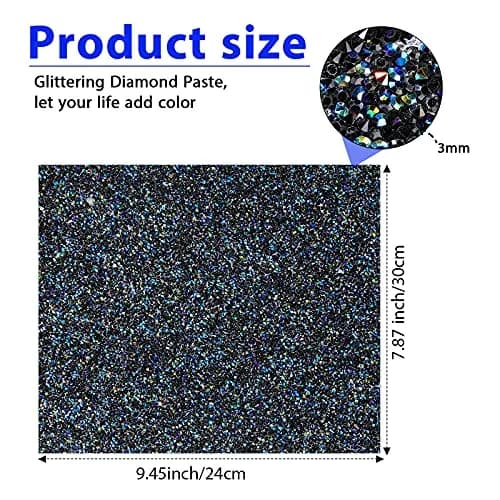 WILLBOND Black Sticker Decal 24 x 20 cm | DIY Resin Rhinestone Sheet for Car & Clothing thumbnail 2