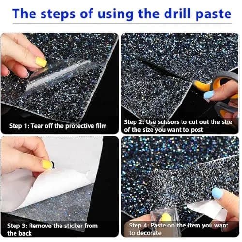 WILLBOND Black Sticker Decal 24 x 20 cm | DIY Resin Rhinestone Sheet for Car & Clothing thumbnail 3
