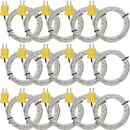 Weewooday 15 Pieces 3 Meters K Type Thermocouple Temperature Probe Sensor -50 to 400°C | Fast Response & Universal Compatibility thumbnail 1