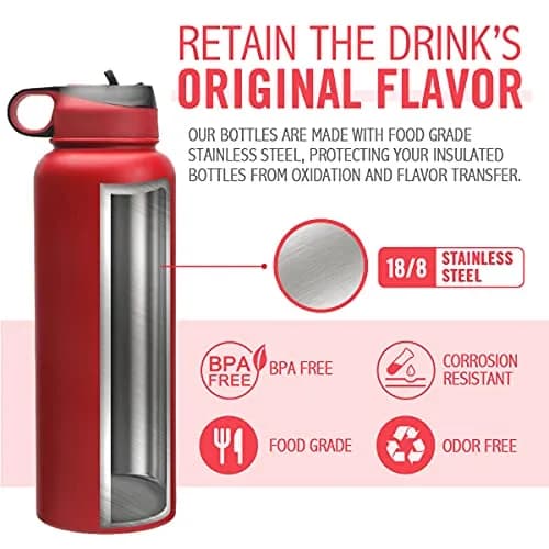 Life's Easy Stainless Steel Insulated Water Bottle 40 oz | Hot & Cold Drinks, Paracord Handle, Vacuum Flask thumbnail 4