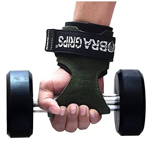 Cobra Grips FIT Green Sway Leather Weight Lifting Gloves with Wrist Wraps - Unisex Adult (4.25-7.0" Wrist) thumbnail 2