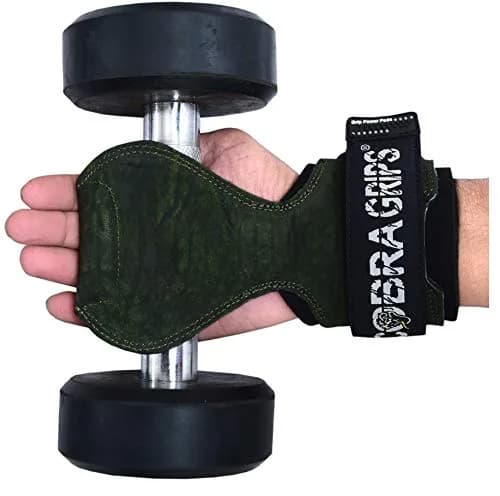 Cobra Grips FIT Green Sway Leather Weight Lifting Gloves with Wrist Wraps - Unisex Adult (4.25-7.0" Wrist) thumbnail 3
