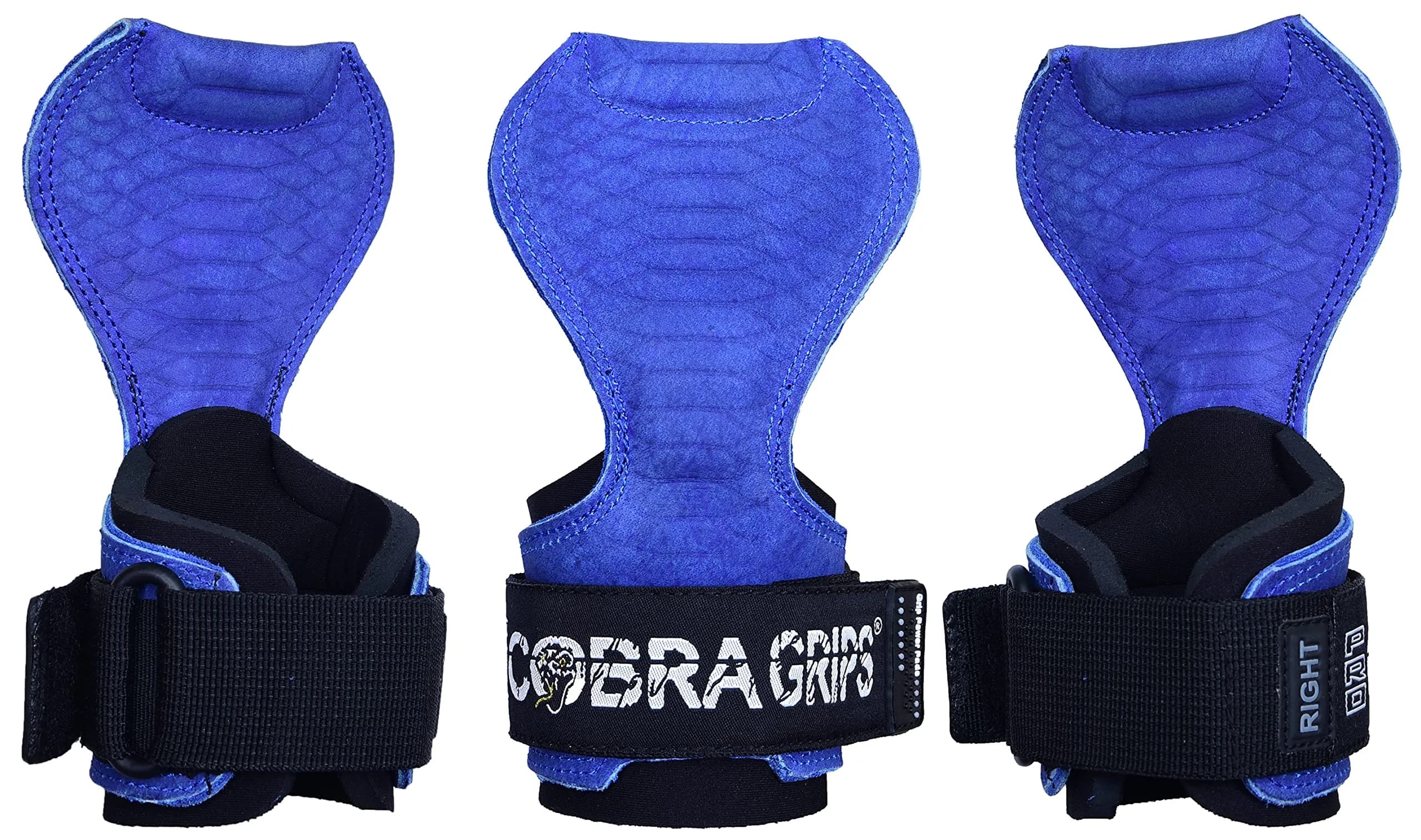 Cobra Grips PRO Blue Sway Leather Weight Lifting Gloves with Wrist Wraps - 5.5 - 8.75" Wrist - main product image