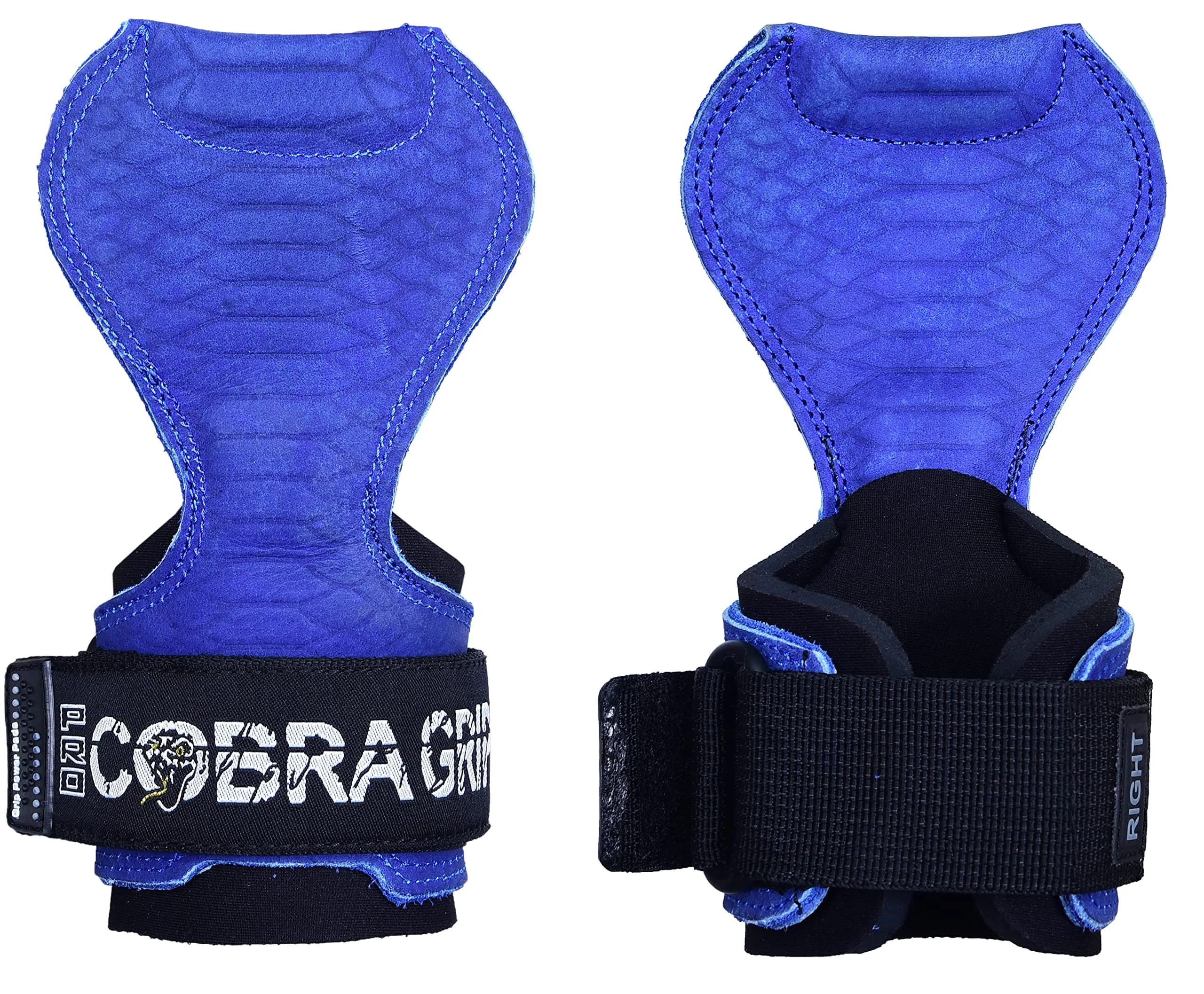 Cobra Grips PRO Blue Sway Leather Weight Lifting Gloves with Wrist Wraps - 5.5 - 8.75" Wrist - view 2