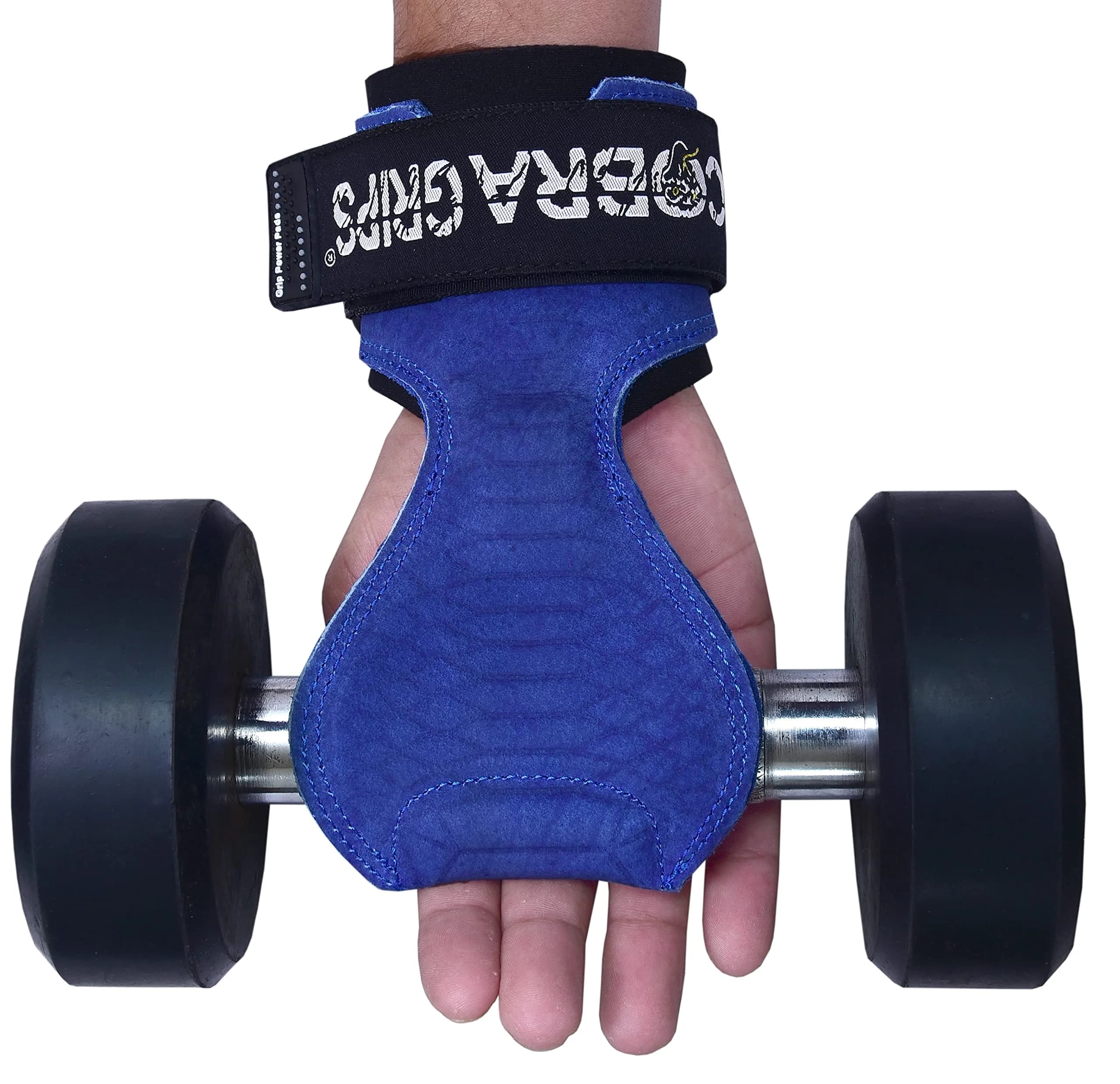 Cobra Grips PRO Blue Sway Leather Weight Lifting Gloves with Wrist Wraps - 5.5 - 8.75" Wrist - view 3