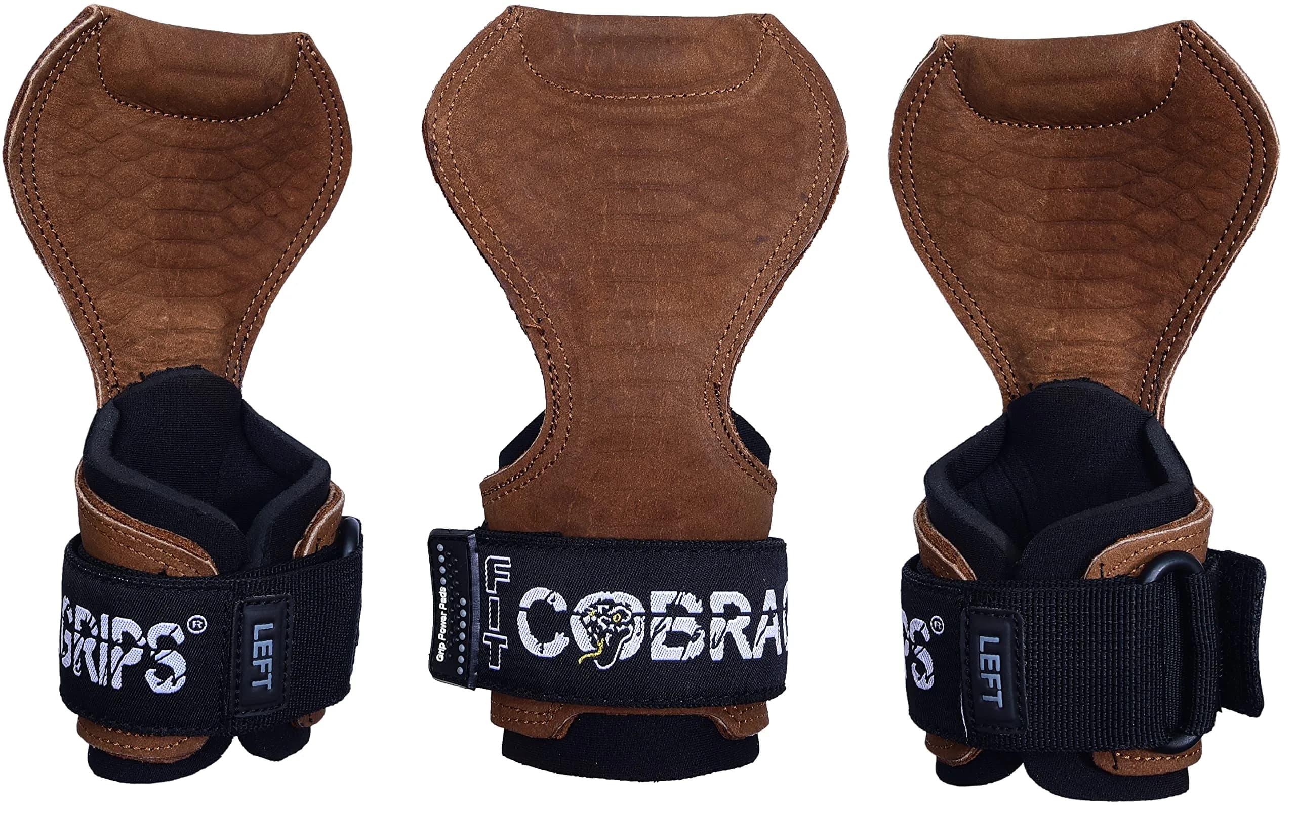 Cobra Grips FIT Brown Sway Leather Weight Lifting Gloves with Wrist Wraps - 4.25-7.0" Wrist - main product image