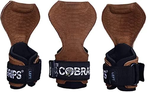Cobra Grips FIT Brown Sway Leather Weight Lifting Gloves with Wrist Wraps - 4.25-7.0" Wrist thumbnail 1
