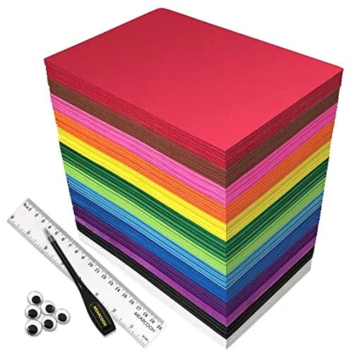 MEARCOOH Craft Foam Sheets 104 Pack, 8.5 x 5.5 x 0.07 inch EVA Color Foam Paper Set | 13 Colors for DIY Crafts & Projects thumbnail 1