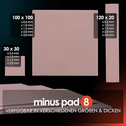 Thermal Grizzly Minus Pad 8-100 × 100 × 1.5 mm | Heat sink thermal pad, 8 W/m·K, 1.5 mm thick, black, 100x100 mm, 2-year warranty thumbnail 4