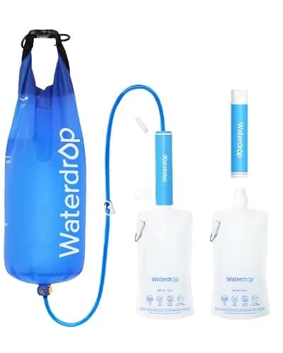 Waterdrop Gravity Water Filter Straw 2 Pack, 1.5 Gallon Bag | 0.1 Micron 5-Stage Filtration thumbnail 1