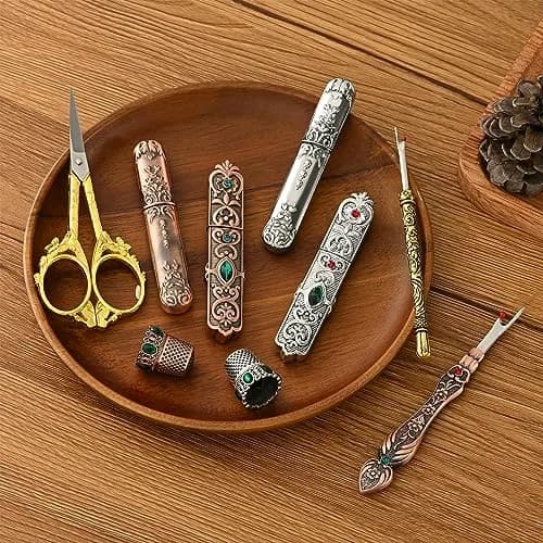 Flrhsjx Needle Storage Sewing Needles Holder Portable Sewing Storage Case 3.46 x 0.67 inches | Vintage Needle Case for Hand Sewing thumbnail 6