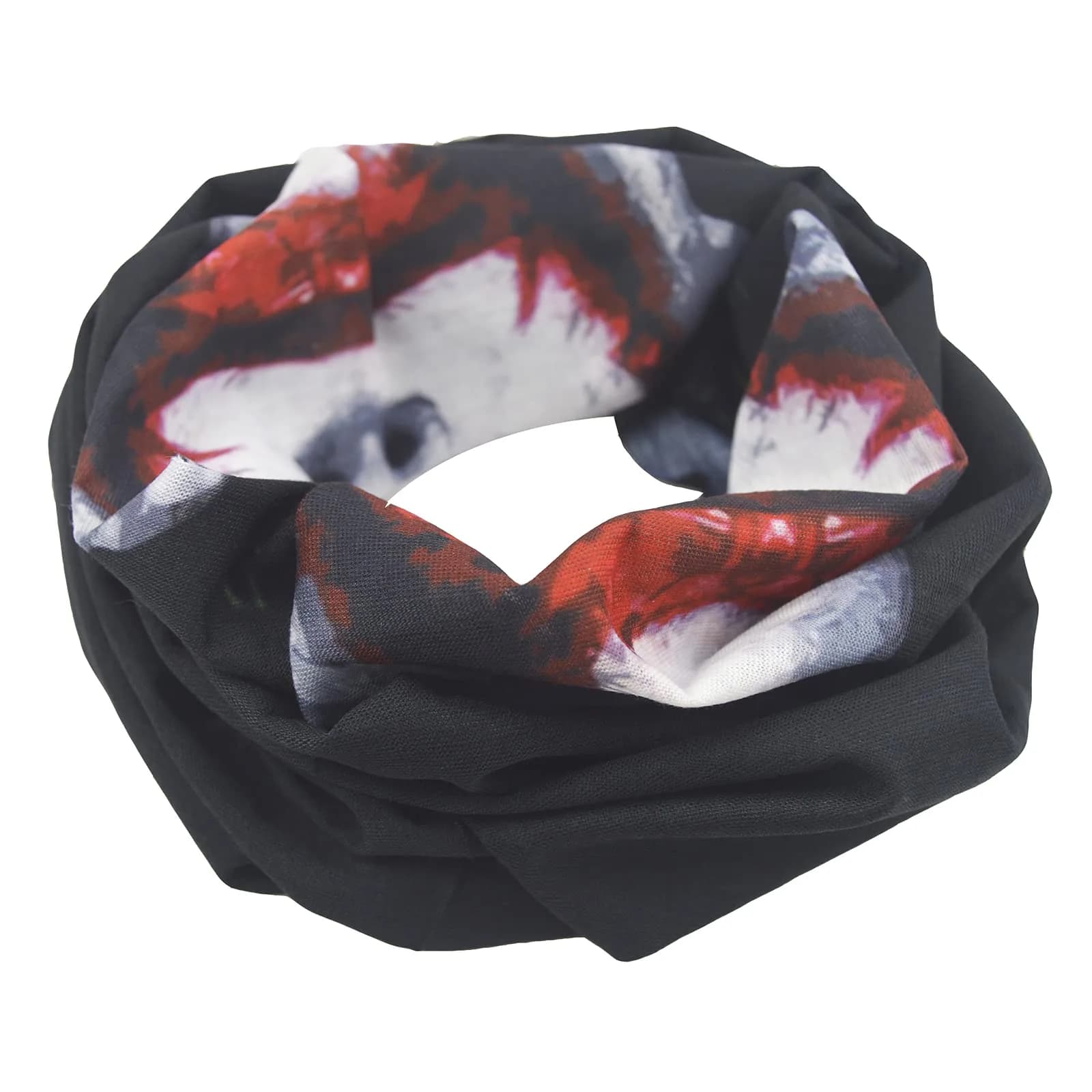 Obacle Skull Face Mask Half - Skull White Face with Red Lips Design - view 4