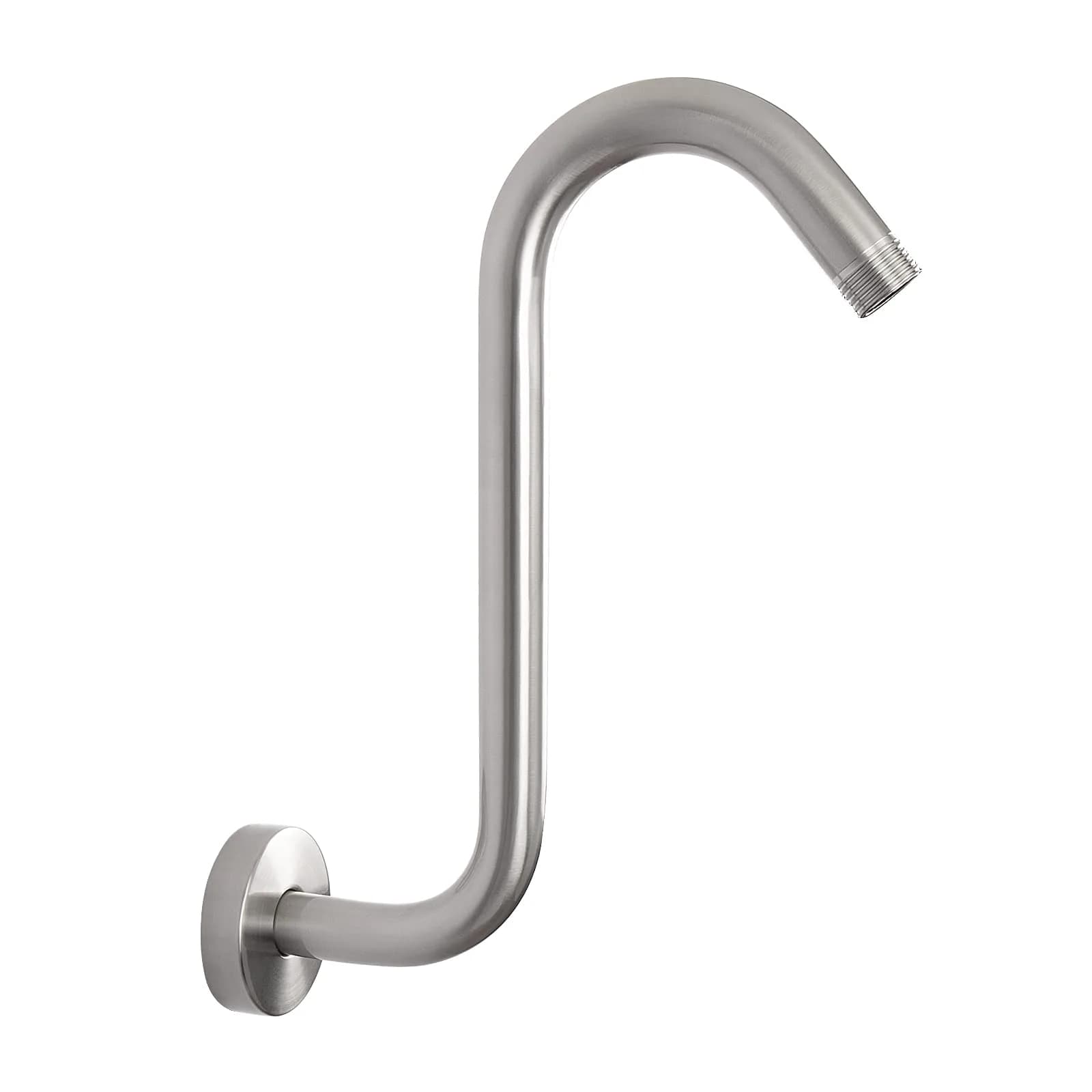 NearMoon S Shaped Shower Head Riser Arm, 10 Inch, Brushed Nickel | Elegant S Design for Spacious Shower