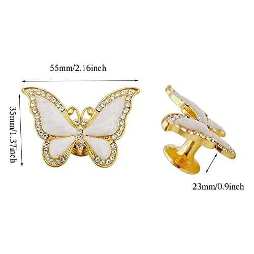 JfwuHap Gold Butterfly Knobs | Elegant Zinc Alloy Drawer Handles for Furniture (5.5cm x 3.5cm) thumbnail 2