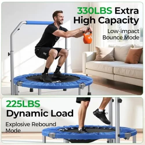 BCAN SP2 40" Foldable Mini Rebounder Trampoline | Low-Impact Indoor Exercise for Adults thumbnail 5