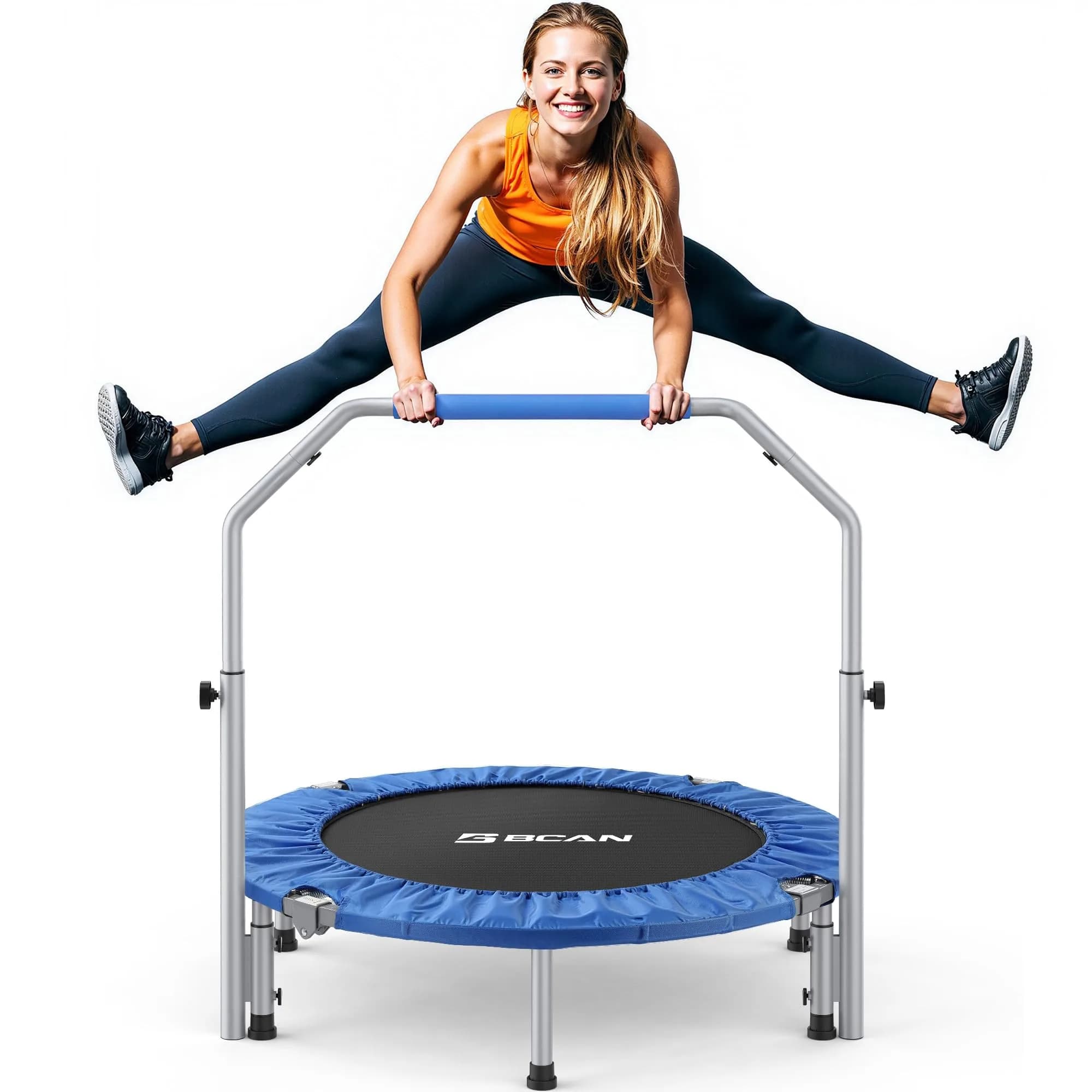 BCAN SP2 40" Foldable Mini Rebounder Trampoline | Low-Impact Indoor Exercise for Adults