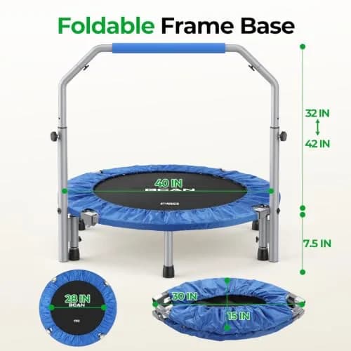 BCAN SP2 40" Foldable Mini Rebounder Trampoline | Low-Impact Indoor Exercise for Adults thumbnail 8