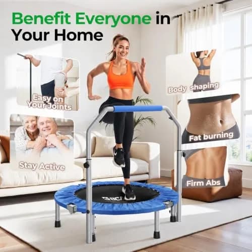 BCAN SP2 40" Foldable Mini Rebounder Trampoline | Low-Impact Indoor Exercise for Adults thumbnail 2