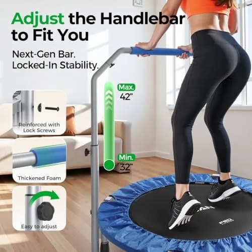 BCAN SP2 40" Foldable Mini Rebounder Trampoline | Low-Impact Indoor Exercise for Adults thumbnail 4