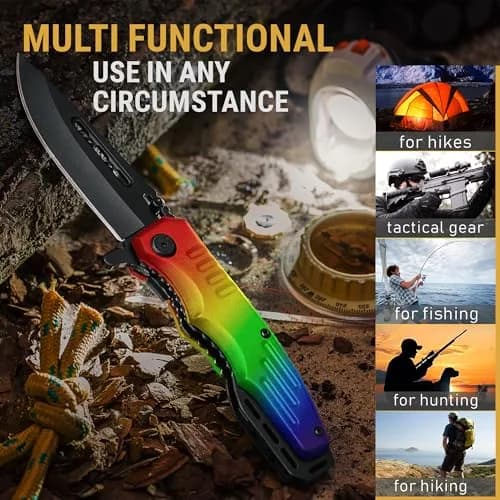 Grand Way Rainbow Pocket Knife - Colorful Folding Blade for Citrus & Kitchen Use | Sharp, Durable, Safe (70-120 chars) thumbnail 7