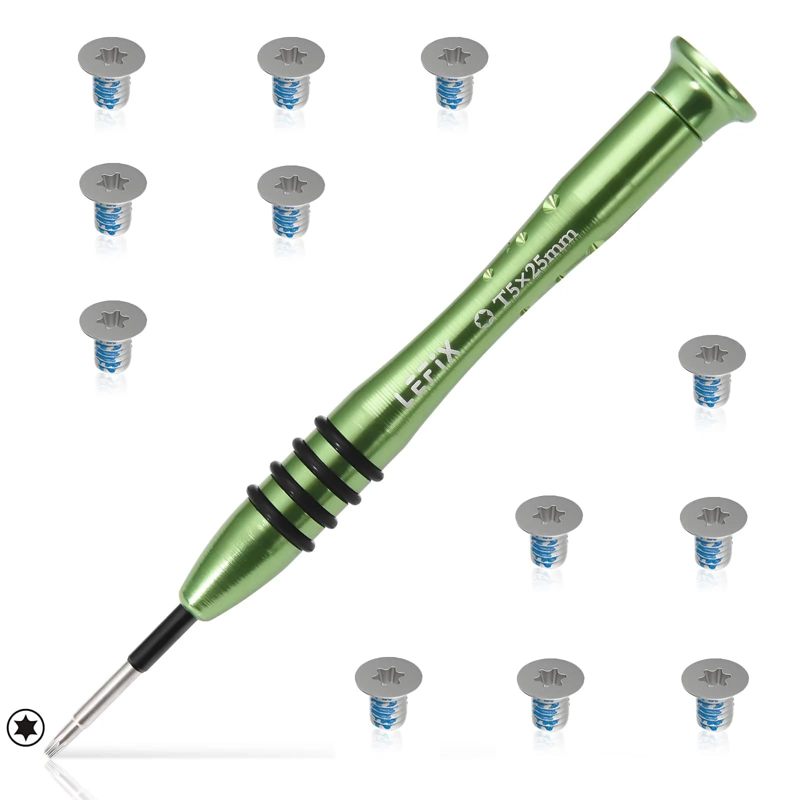 LeFix M2x3 Torx T5 Screws (12PCS) with T5 Screwdriver | Silver Alloy Steel Replacement Kit for Dell XPS, Razer Blade, HP Envy - main product image