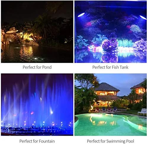 ZHGSERVU Submersible Pond Lights Color Changing LED Spotlights with Remote | 7.6 cm (3 in) Diameter thumbnail 6