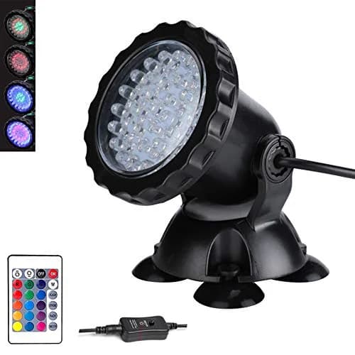 ZHGSERVU Submersible Pond Lights Color Changing LED Spotlights with Remote | 7.6 cm (3 in) Diameter thumbnail 1