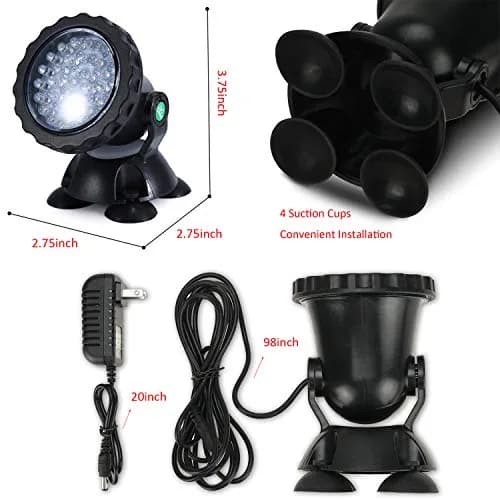 ZHGSERVU Submersible Pond Lights Color Changing LED Spotlights with Remote | 7.6 cm (3 in) Diameter thumbnail 2