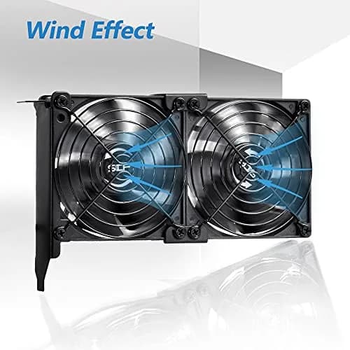 SCCCF Dual 92mm Graphic Card Fans | PCI Slot GPU Cooler, 65,000H Ball Bearing, Multi-Voltage, Universal Fit thumbnail 3