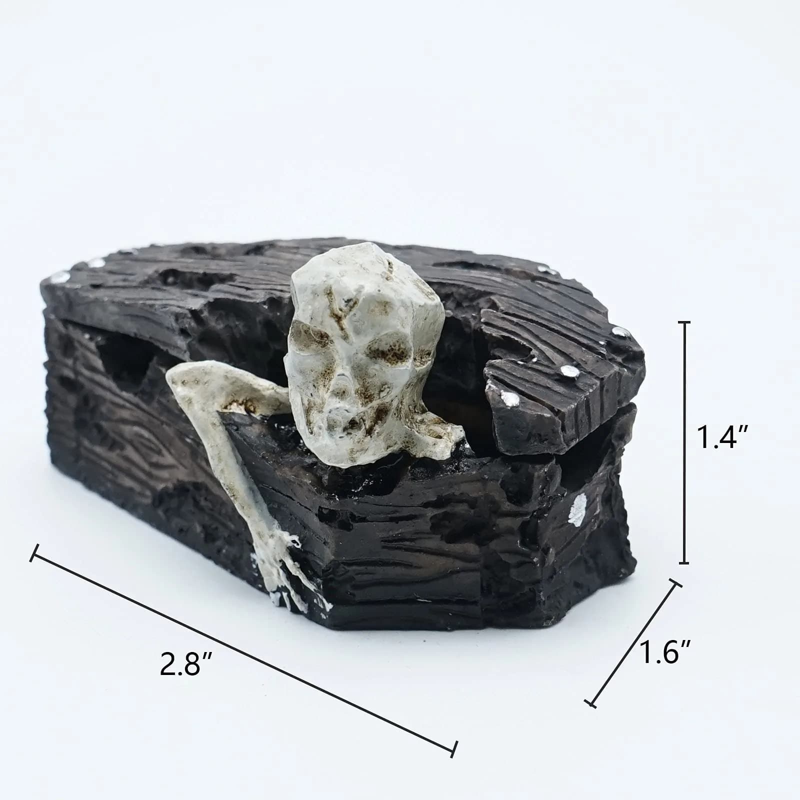 Kocris Casa Skull Coffin Aquarium Decoration 8.9cm (3.5") | Resin Cave House for Fish, Reptiles, and Terrariums - view 5