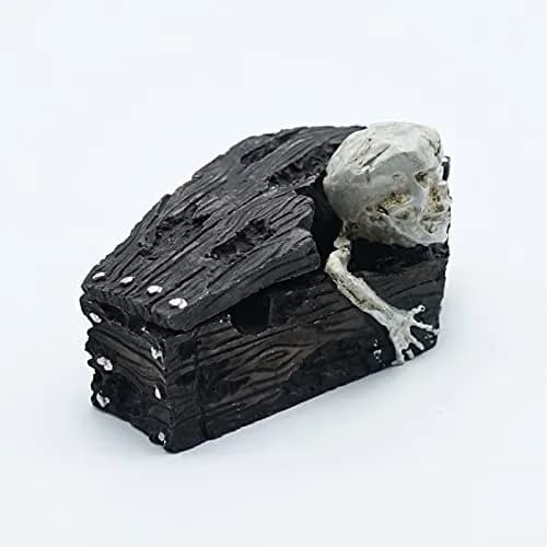 Kocris Casa Skull Coffin Aquarium Decoration 8.9cm (3.5") | Resin Cave House for Fish, Reptiles, and Terrariums thumbnail 2