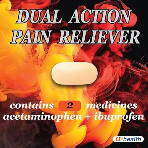 A+Health Dual Action Pain Relief Caplets 120 ct | Dye-Free, Fast-Acting, 8-Hour Relief thumbnail 4