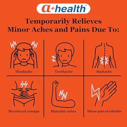 A+Health Dual Action Pain Relief Caplets 120 ct | Dye-Free, Fast-Acting, 8-Hour Relief thumbnail 2