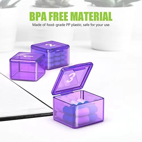 DOHIMGIO 30-Day Monthly Pill Organizer Box, Purple | Easy Open Large Compartments Portable Case for Travel thumbnail 4
