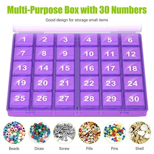 DOHIMGIO 30-Day Monthly Pill Organizer Box, Purple | Easy Open Large Compartments Portable Case for Travel thumbnail 5