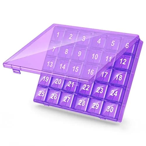 DOHIMGIO 30-Day Monthly Pill Organizer Box, Purple | Easy Open Large Compartments Portable Case for Travel thumbnail 1