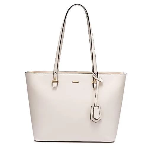 LOVEVOOK Women's Tote Bag Beige | Structured Vegan Leather, Large Capacity, Classic Style thumbnail 1