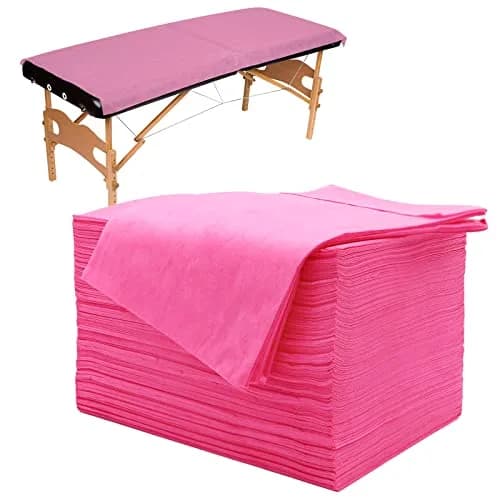 Tvvcalk Disposable Massage Table Sheets 71" x 31" Pink | Breathable Non-Woven Fabric for Spa & Salon thumbnail 1