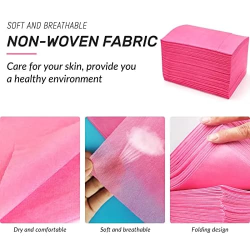 Tvvcalk Disposable Massage Table Sheets 71" x 31" Pink | Breathable Non-Woven Fabric for Spa & Salon thumbnail 5