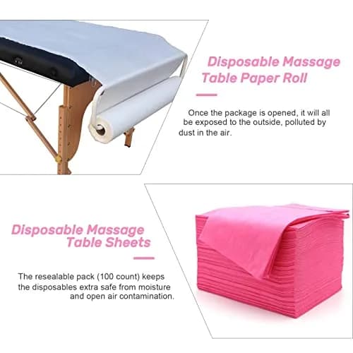 Tvvcalk Disposable Massage Table Sheets 71" x 31" Pink | Breathable Non-Woven Fabric for Spa & Salon thumbnail 6