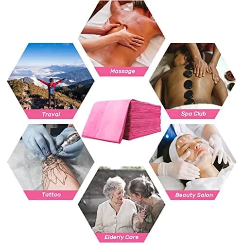 Tvvcalk Disposable Massage Table Sheets 71" x 31" Pink | Breathable Non-Woven Fabric for Spa & Salon thumbnail 7