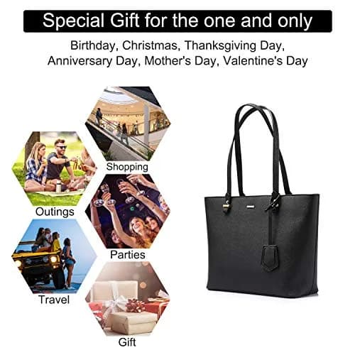LOVEVOOK Women's Tote Bag with Top Handle | Anti-Scratch Faux Leather, Large Capacity, Classic Style thumbnail 7