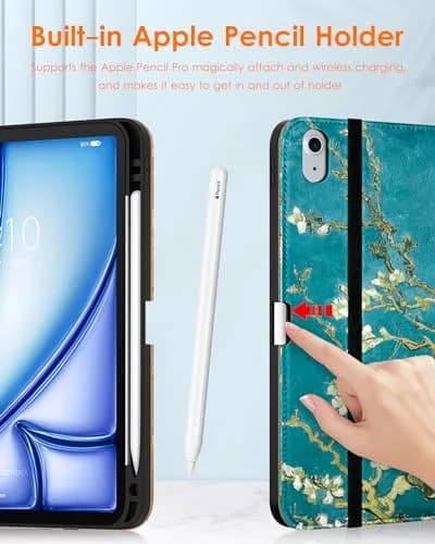 DTTO for iPad Air 11 inch Case M4 / M3 / M2 (2026/2025/2024) | Synthetic Leather, Multi-Angle Stand, Pencil Holder thumbnail 2