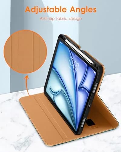 DTTO for iPad Air 11 inch Case M4 / M3 / M2 (2026/2025/2024) | Synthetic Leather, Multi-Angle Stand, Pencil Holder thumbnail 3